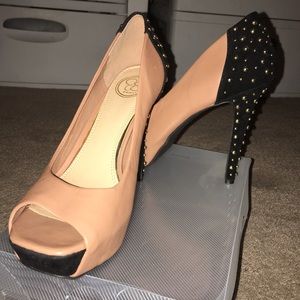 Only been worn once ** nude studded heel**
